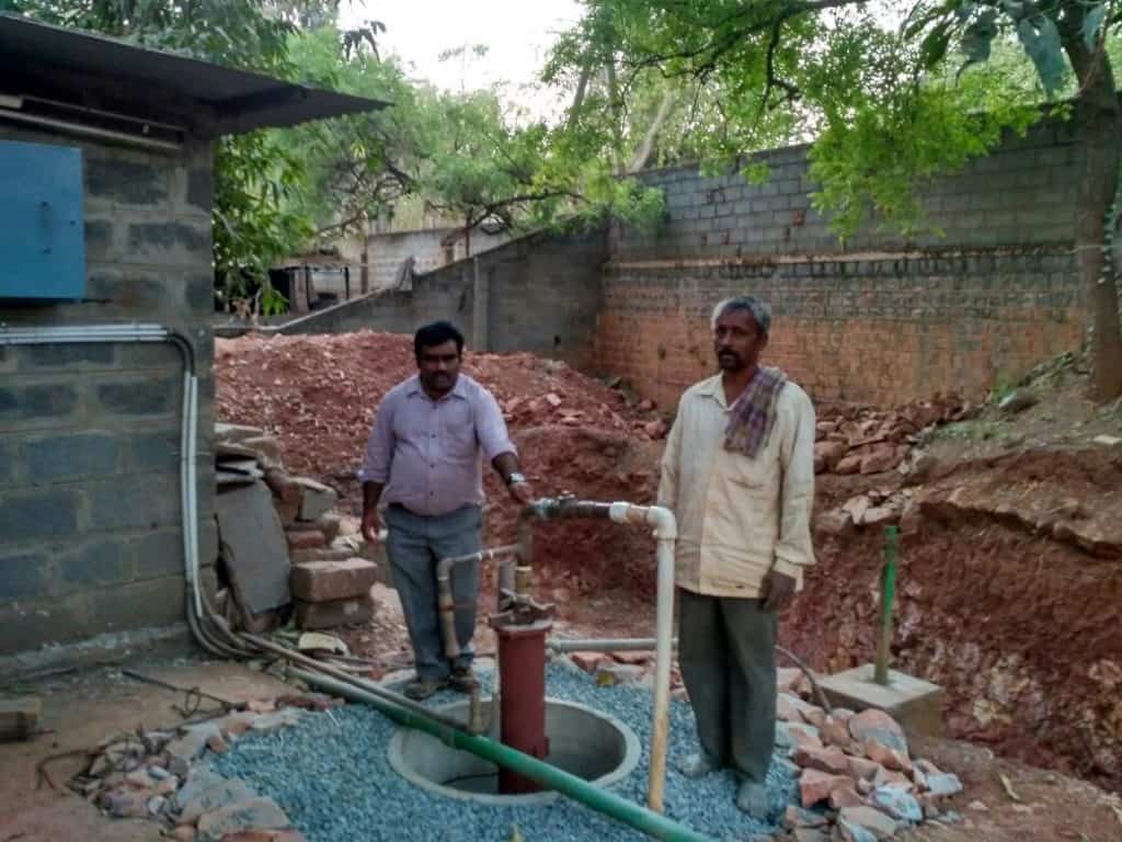 Single ring installation for bore well recharge